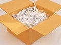 Shredded paper as packing material. Royalty Free Stock Photo