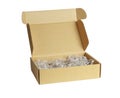 Shredded Paper in Brown Box Royalty Free Stock Photo