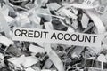 Shredded paper credit account