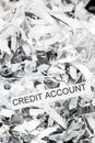 Shredded paper credit account