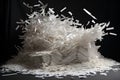 Shredded paper on dark background. Concept of recycle and office work of confidential. Waste paper recycling, giving paper the Royalty Free Stock Photo