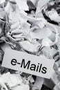 Shredded paper keyword e-mails Royalty Free Stock Photo