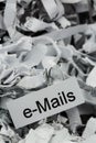 Shredded paper keyword emails Royalty Free Stock Photo