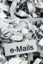 Shredded paper keyword emails Royalty Free Stock Photo