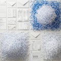 Shredded Paper Packaging with Documents and Envelopes Royalty Free Stock Photo