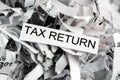 Shredded paper tax return Royalty Free Stock Photo