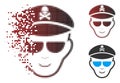 Shredded Pixel Halftone Evil Soldier Face Icon Royalty Free Stock Photo