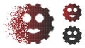 Shredded Pixelated Halftone Lady Smiley Gear Icon Royalty Free Stock Photo