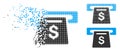 Shredded Pixelated Halftone Payment Slot Icon