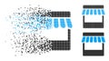 Shredded Pixelated Halftone Store Icon