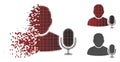 Shredded Pixelated Halftone User Microphone Icon