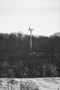 Modern windmill with destroyed broken wind blade