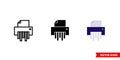 Shredder icon of 3 types color, black and white, outline. Isolated vector sign symbol Royalty Free Stock Photo
