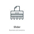 Shredder outline vector icon. Thin line black shredder icon, flat vector simple element illustration from editable business Royalty Free Stock Photo