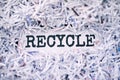 Shredding, documents and trash bin for recycle in studio or office disposal of confidential waste or paper. Letter or Royalty Free Stock Photo