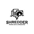 Shredding paper data hardware services logo icon Royalty Free Stock Photo