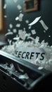 Shredding secrets document for data privacy and confidentiality Royalty Free Stock Photo
