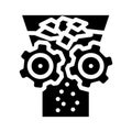 shredding solid waste glyph icon vector illustration