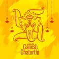 Shree ganesh chaturthi festival wishes greeting background