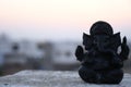 Shree Ganesha, God of World, black statue, nature