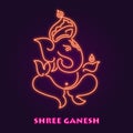 Shree Ganesha Vector image with neon style
