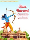 Shree Ram Navami celebration background for religious holiday of India Royalty Free Stock Photo