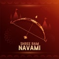 Shree ram navami greeting with bow and arrow