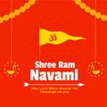 Shree ram navami wishes card in flat colors