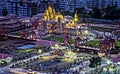Shree Swaminarayan temple with beautiful night lighting in Pune, India
