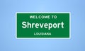 Shreveport, Louisiana city limit sign. Town sign from the USA.