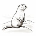 Minimalist Prairie Dog Illustration: Simple Strokes And Monochrome Style