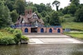 Pengwern Boat Club building on the River Severn in Shrewsbury Shropshire, England, on July Royalty Free Stock Photo