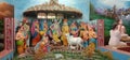 Shri Krishna in govardhan parvat to Gokul dham India Royalty Free Stock Photo