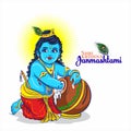 Shri Krishna janmashtami creative illustration