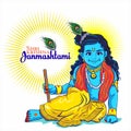 Shri Krishna janmashtami creative illustration