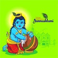 Shri Krishna janmashtami creative vector illustration