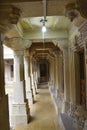 Shri Mahaveer Jain temple, circumambulation passage around sanctum sanctorum, inside Golden Fort, Jaisalmer, Rajasthan, India Royalty Free Stock Photo