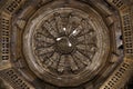 Shri Mahaveer Jain temple, heavily decorated ceiling of central hall, inside Golden Fort, Jaisalmer, Rajasthan, India