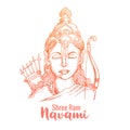 Shri ram navami with bow & arrow sketch kard design Royalty Free Stock Photo