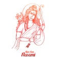 Shri ram navami with bow & arrow sketch kard design Royalty Free Stock Photo