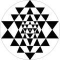 Shri Yantra center, nice triangles, divine masculine and divine feminine unity. Royalty Free Stock Photo