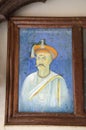 Shrimant Balaji Vishwanath Bhat painting. First Peshwa from the Bhat family and sixth Peshwa of the Maratha Empire. Wall of the te