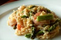 Shrimp and Asparagus Risotto Royalty Free Stock Photo