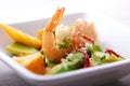 Shrimp,avocado and mango salad Royalty Free Stock Photo