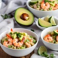 Shrimp and Avocado Quinoa Bowl