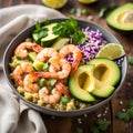 Shrimp and Avocado Quinoa Bowl