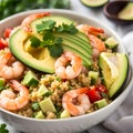 Shrimp and Avocado Quinoa Bowl