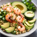 Shrimp and Avocado Quinoa Bowl