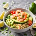 Shrimp and Avocado Quinoa Bowl