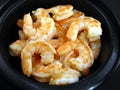 Shrimp in Black Bowl